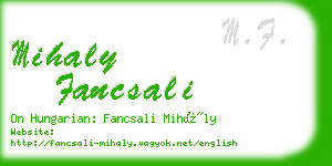 mihaly fancsali business card